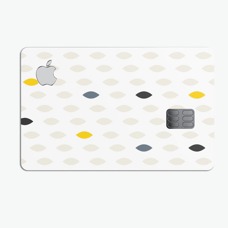 Yellow Gray and Black Droplets - Premium Protective Decal Skin-Kit for the Apple Credit Card
