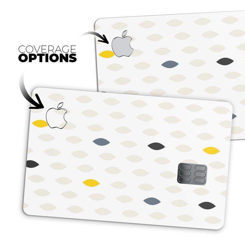 Yellow Gray and Black Droplets - Premium Protective Decal Skin-Kit for the Apple Credit Card