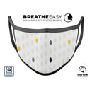 Yellow Gray and Black Droplets - Made in USA Mouth Cover Unisex Anti-Dust Cotton Blend Reusable & Washable Face Mask with Adjustable Sizing for Adult or Child