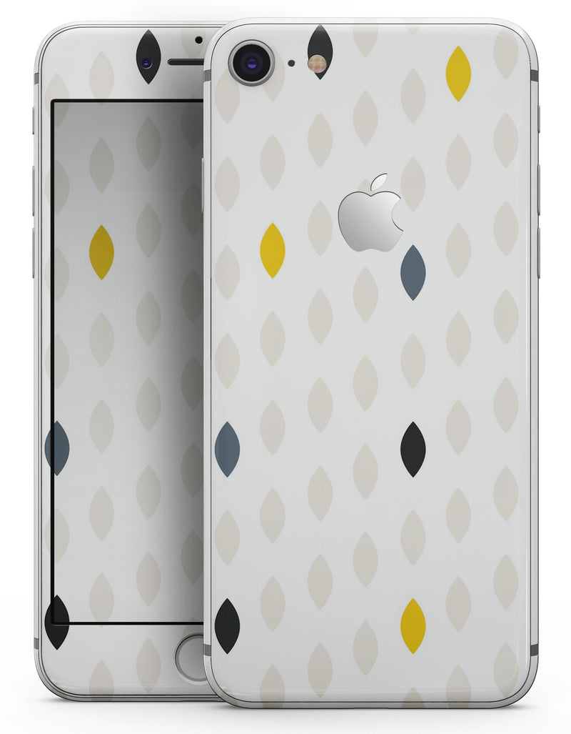 Yellow Gray and Black Droplets - Skin-kit for the iPhone 8 or 8 Plus