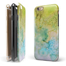 Yellow Green 197 Absorbed Watercolor Texture iPhone 6/6s or 6/6s Plus 2-Piece Hybrid INK-Fuzed Case