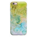 Yellow Green 197 Absorbed Watercolor Texture iPhone 6/6s or 6/6s Plus 2-Piece Hybrid INK-Fuzed Case