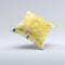 Yellow Leaf-Imprinted Paint Splatter ink-Fuzed Decorative Throw Pillow