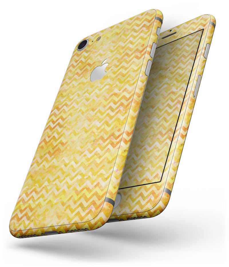 Yellow Multi Watercolor Chevron - Skin-kit for the iPhone 8 or 8 Plus