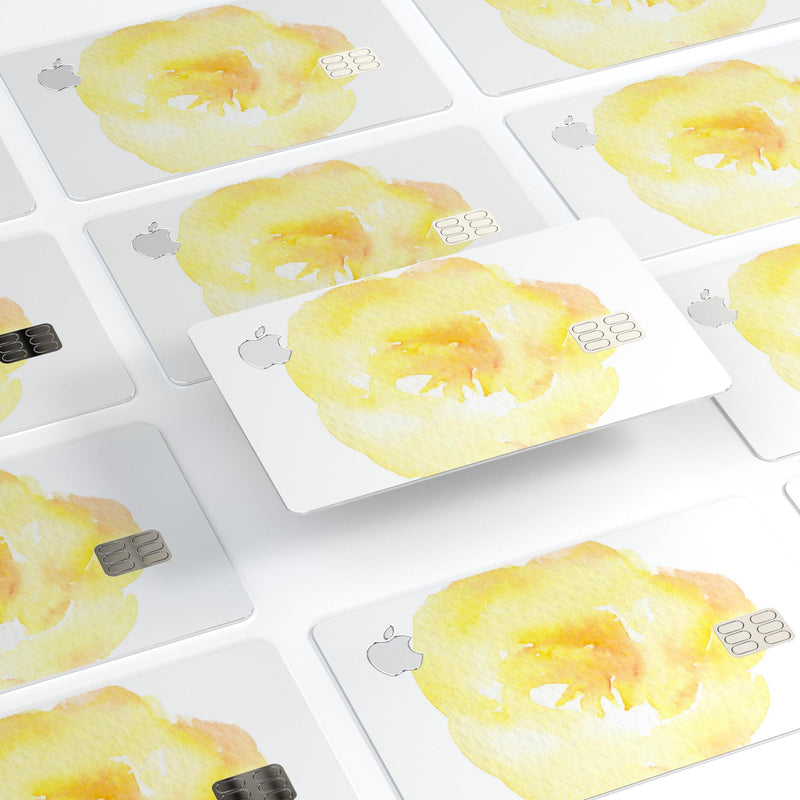 Yellow Orange Watercolored Hibiscus - Premium Protective Decal Skin-Kit for the Apple Credit Card