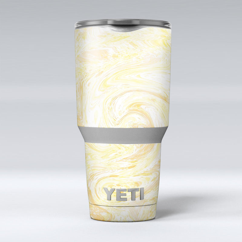 Yellow Slate Marble Surface V21 - Skin Decal Vinyl Wrap Kit compatible with the Yeti Rambler Cooler Tumbler Cups