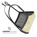 Yellow Slate Marble Surface V21 - Made in USA Mouth Cover Unisex Anti-Dust Cotton Blend Reusable & Washable Face Mask with Adjustable Sizing for Adult or Child