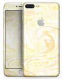 Yellow Slate Marble Surface V21 - Skin-kit for the iPhone 8 or 8 Plus