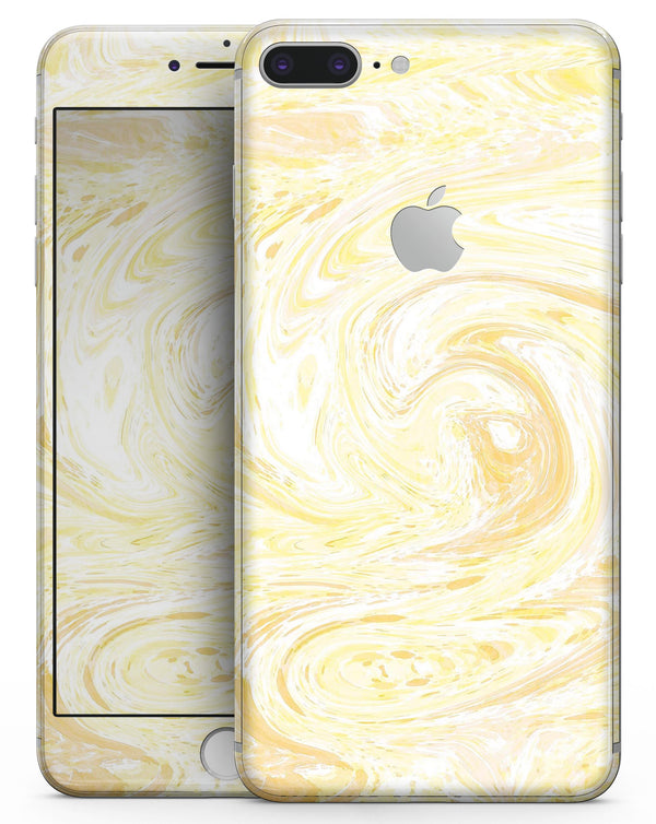 Yellow Slate Marble Surface V21 - Skin-kit for the iPhone 8 or 8 Plus