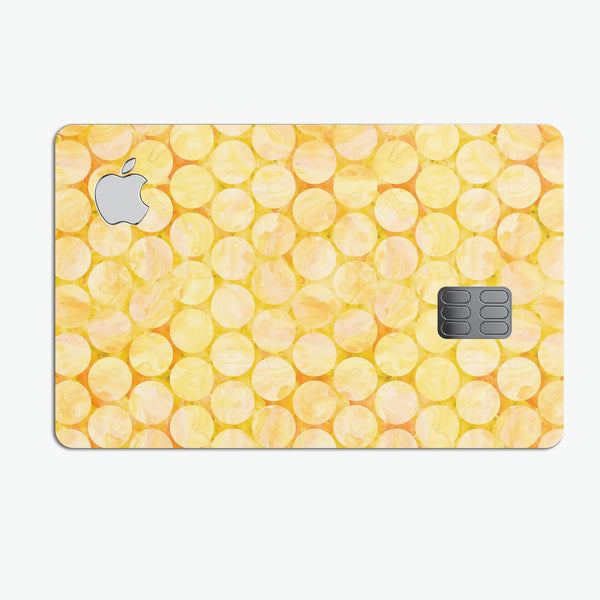 Yellow Sorted Large Watercolor Polka Dots - Premium Protective Decal Skin-Kit for the Apple Credit Card