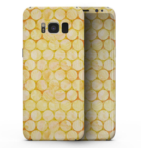 Yellow Sorted Large Watercolor Polka Dots - Samsung Galaxy S8 Full-Body Skin Kit