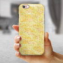 Yellow Textured Triangle Pattern iPhone 6/6s or 6/6s Plus 2-Piece Hybrid INK-Fuzed Case