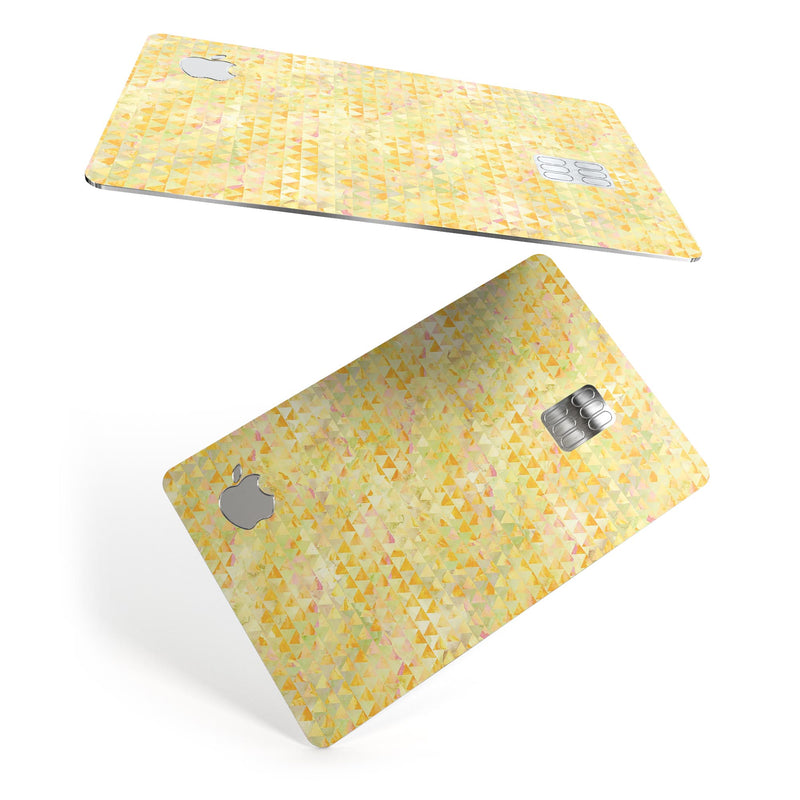 Yellow Textured Triangle Pattern - Premium Protective Decal Skin-Kit for the Apple Credit Card