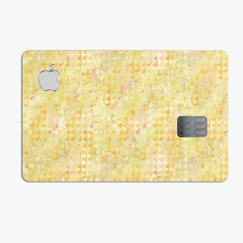 Yellow Textured Triangle Pattern - Premium Protective Decal Skin-Kit for the Apple Credit Card