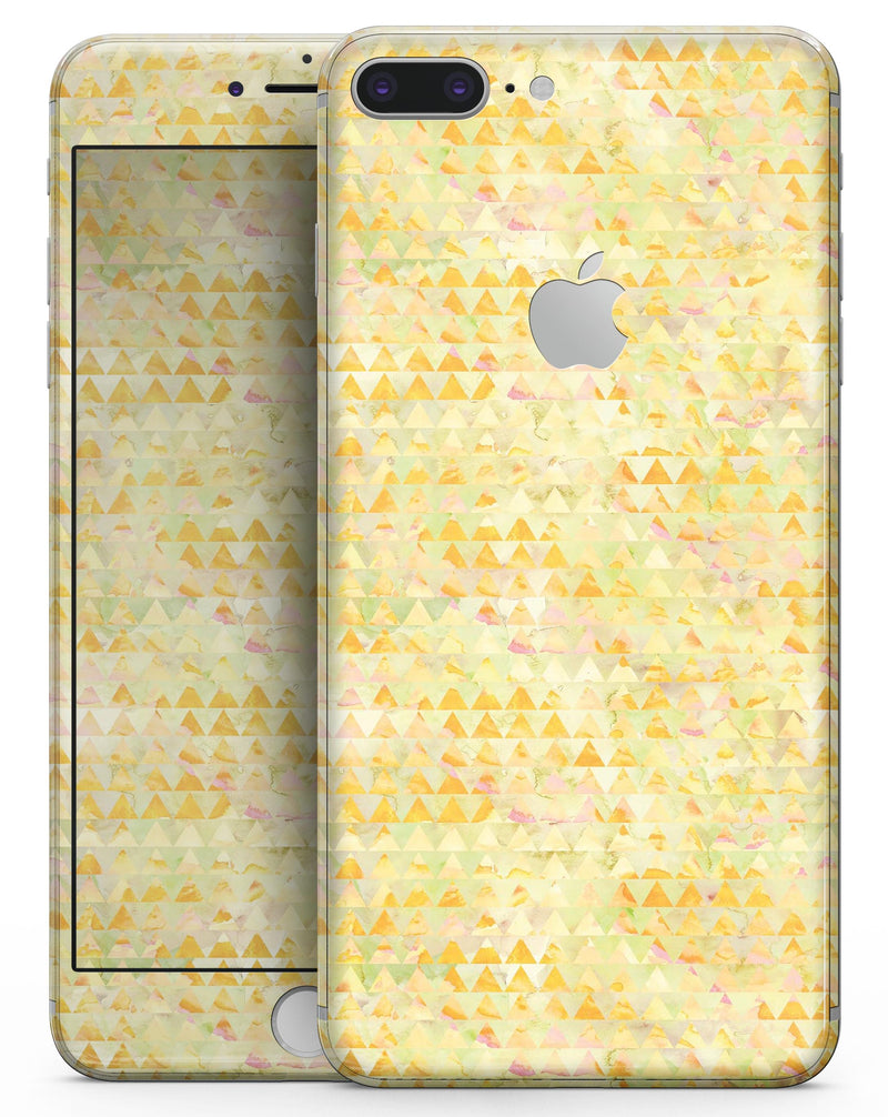 Yellow Textured Triangle Pattern - Skin-kit for the iPhone 8 or 8 Plus