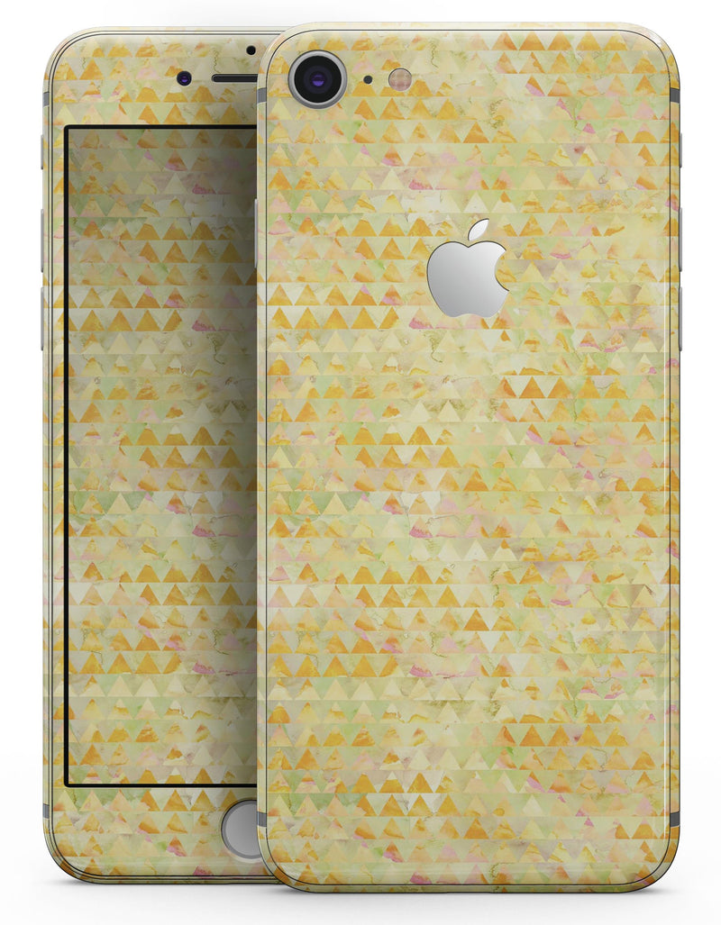 Yellow Textured Triangle Pattern - Skin-kit for the iPhone 8 or 8 Plus