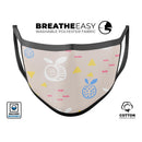 Yellow Triangles with Fruit - Made in USA Mouth Cover Unisex Anti-Dust Cotton Blend Reusable & Washable Face Mask with Adjustable Sizing for Adult or Child