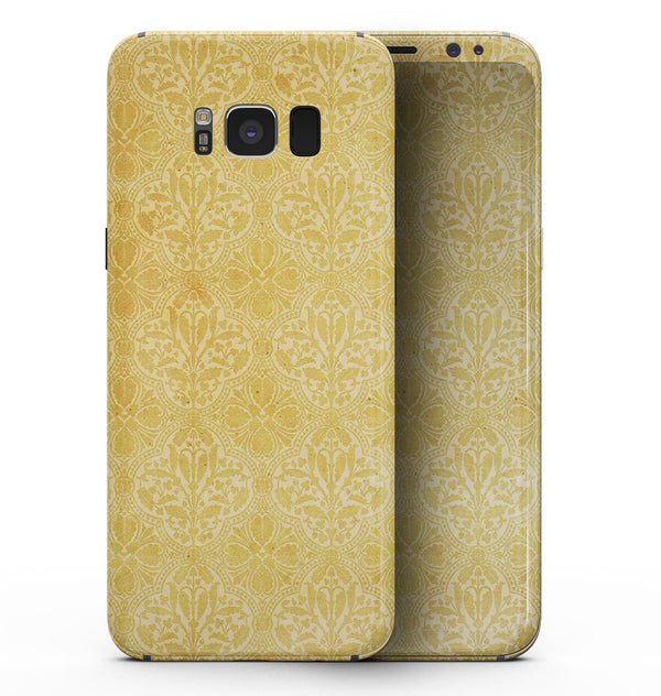 Yellow Vertical Damask Pattern - Samsung Galaxy S8 Full-Body Skin Kit
