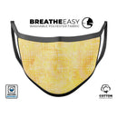 Yellow Watercolor Cross Hatch - Made in USA Mouth Cover Unisex Anti-Dust Cotton Blend Reusable & Washable Face Mask with Adjustable Sizing for Adult or Child