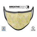 Yellow Watercolor Quatrefoil - Made in USA Mouth Cover Unisex Anti-Dust Cotton Blend Reusable & Washable Face Mask with Adjustable Sizing for Adult or Child