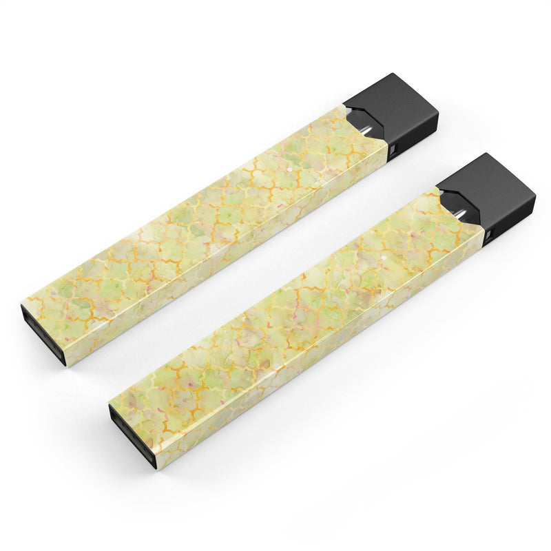 Skin Decal Kit for the Pax JUUL - Yellow Watercolor Quatrefoil