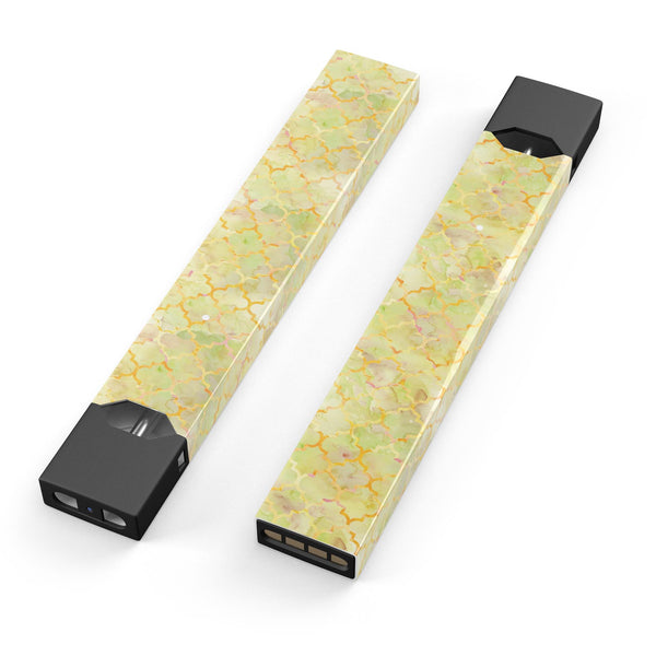 Skin Decal Kit for the Pax JUUL - Yellow Watercolor Quatrefoil