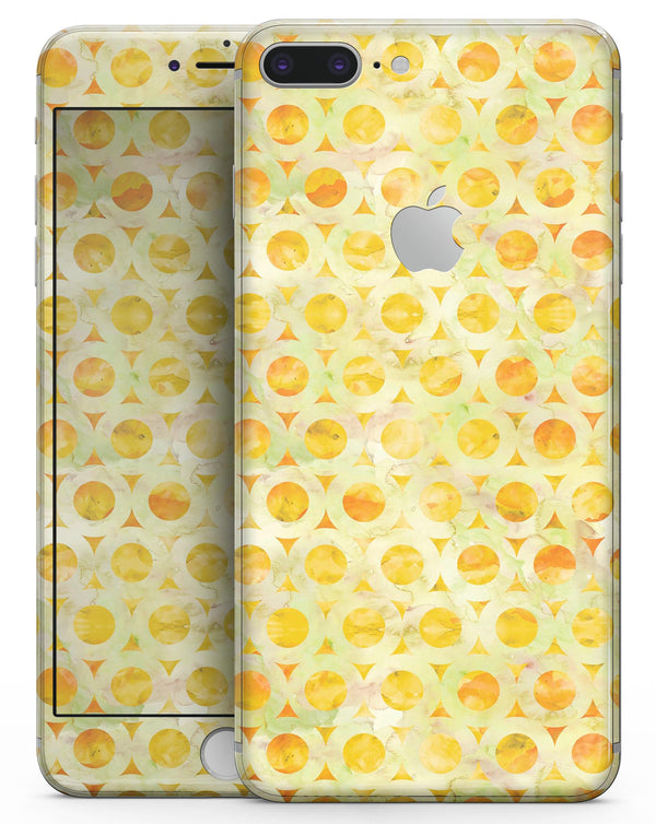 Yellow Watercolor Ring Pattern - Skin-kit for the iPhone 8 or 8 Plus