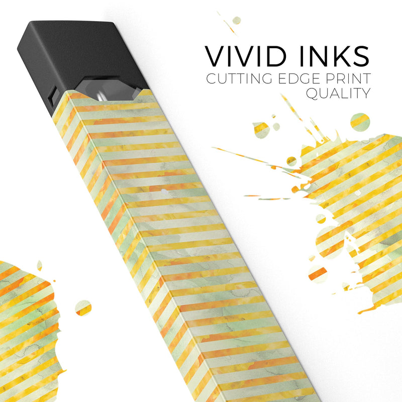 Skin Decal Kit for the Pax JUUL - Yellow Watercolor Stripes