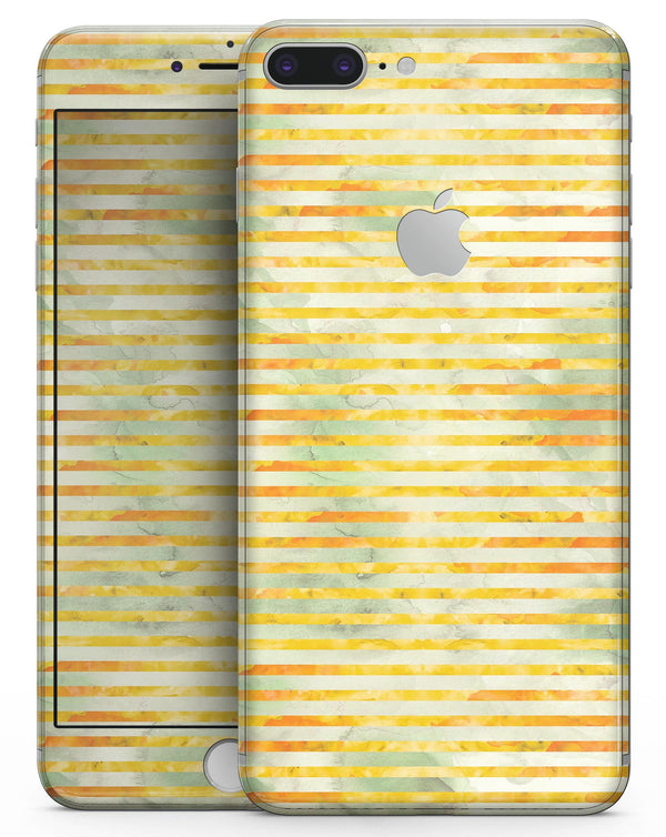 Yellow Watercolor Stripes - Skin-kit for the iPhone 8 or 8 Plus