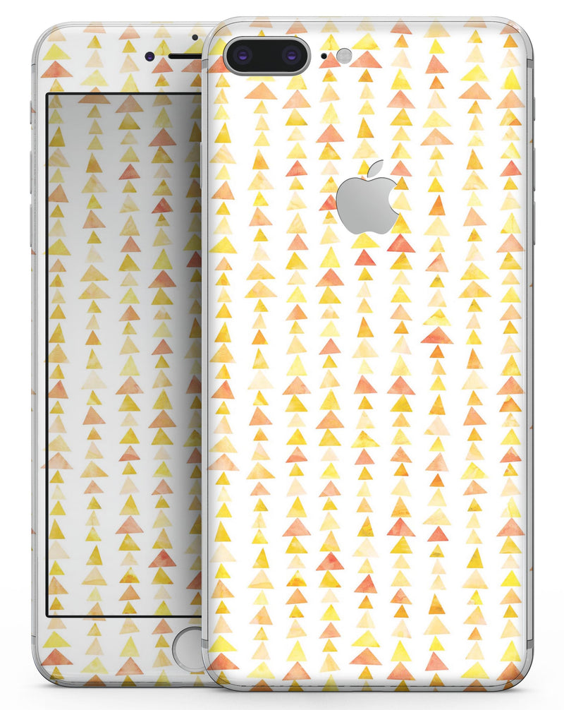 Yellow Watercolor Triangle Pattern V2 - Skin-kit for the iPhone 8 or 8 Plus