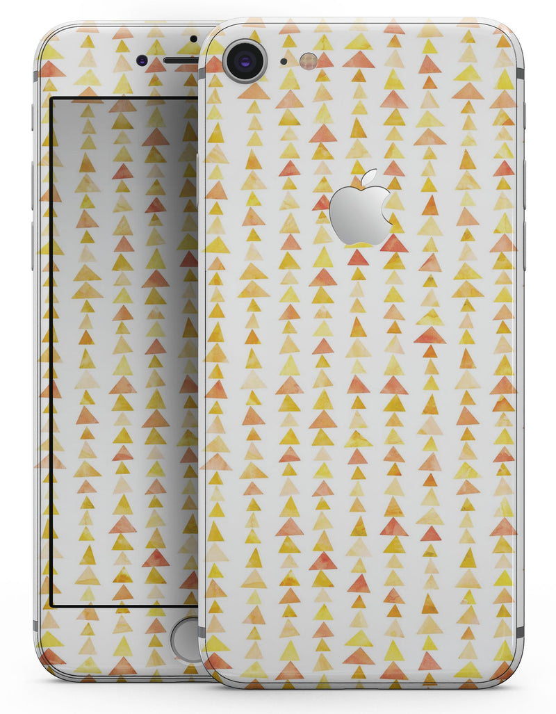 Yellow Watercolor Triangle Pattern V2 - Skin-kit for the iPhone 8 or 8 Plus
