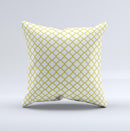 Yellow White Seamless Morocan Pattern V2 Ink-Fuzed Decorative Throw Pillow