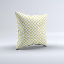Yellow White Seamless Morocan Pattern V2 Ink-Fuzed Decorative Throw Pillow