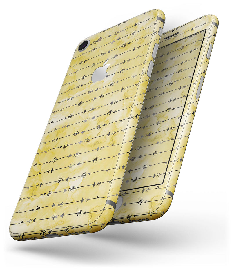 Yellow and Black Tribal Arrow Pattern - Skin-kit for the iPhone 8 or 8 Plus