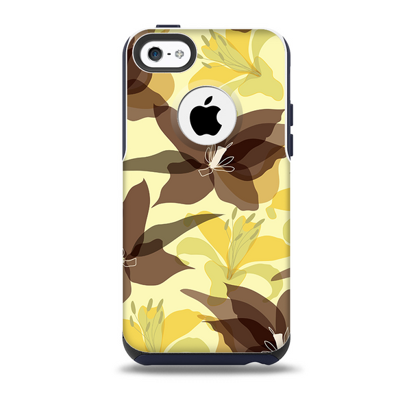 Yellow and Brown Pastel Flowers Skin for the iPhone 5c OtterBox Commuter Case