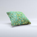 Yellow and Green Recycle Pattern ink-Fuzed Decorative Throw Pillow