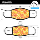 Yellow and Orange Watercolor Chevron Pattern - Made in USA Mouth Cover Unisex Anti-Dust Cotton Blend Reusable & Washable Face Mask with Adjustable Sizing for Adult or Child
