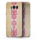 Yellow and Pink Floral Rococo Pattern - Samsung Galaxy S8 Full-Body Skin Kit