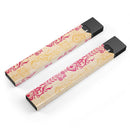 Skin Decal Kit for the Pax JUUL - Yellow and Pink Floral Rococo Pattern