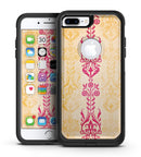 Yellow and Pink Floral Rococo Pattern - iPhone 7 or 7 Plus Commuter Case Skin Kit