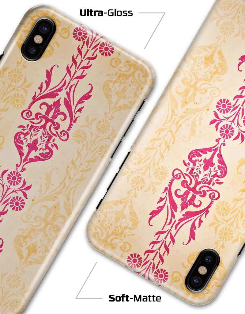 Yellow and Pink Floral Rococo Pattern - iPhone X Clipit Case