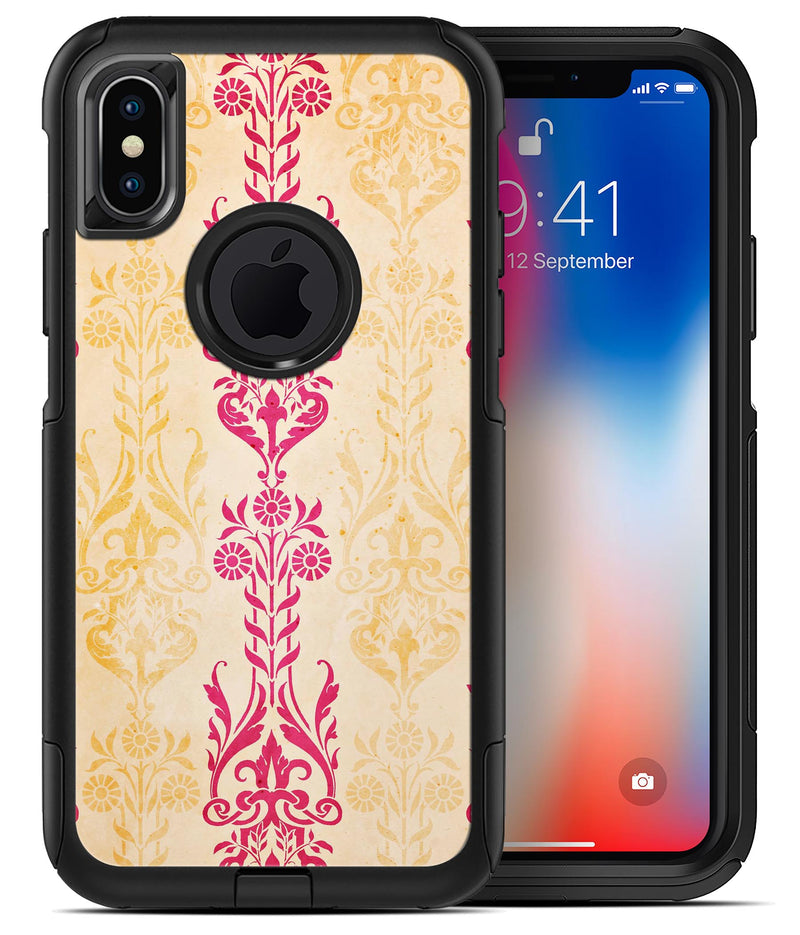 Yellow and Pink Floral Rococo Pattern - iPhone X OtterBox Case & Skin Kits