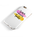 Yellow and Pink Love Never Fails iPhone 6/6s or 6/6s Plus 2-Piece Hybrid INK-Fuzed Case