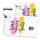 Yellow and Pink Love Never Fails - Premium Protective Decal Skin-Kit for the Apple Credit Card