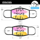 Yellow and Pink Love Never Fails - Made in USA Mouth Cover Unisex Anti-Dust Cotton Blend Reusable & Washable Face Mask with Adjustable Sizing for Adult or Child