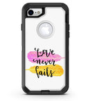Yellow and Pink Love Never Fails - iPhone 7 or 8 OtterBox Case & Skin Kits