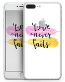 Yellow and Pink Love Never Fails - Skin-kit for the iPhone 8 or 8 Plus