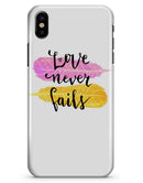 Yellow and Pink Love Never Fails - iPhone X Clipit Case