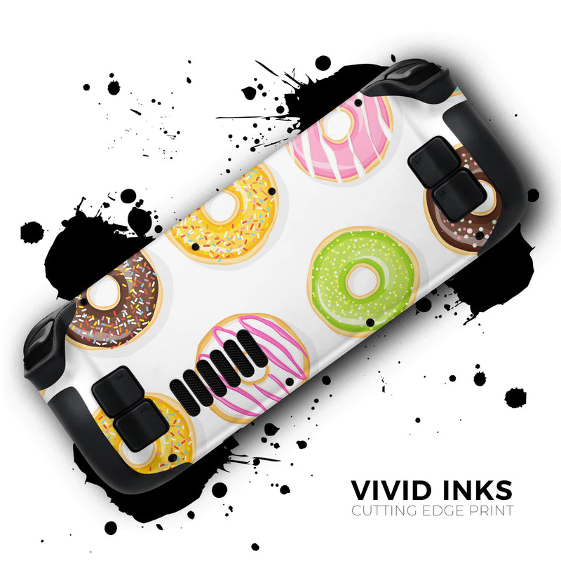 Yummy Colored Donuts // Full Body Skin Decal Wrap Kit for the Steam Deck handheld gaming computer