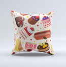 Yummy Dessert Pattern ink-Fuzed Decorative Throw Pillow